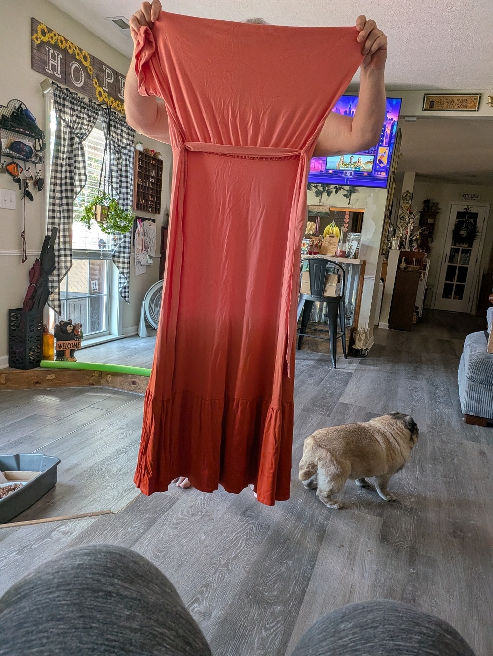Peach/Burnt Orange Ombre Women’s Maxi Dress by New Directions - Picture 6 of 7